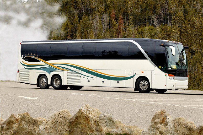 White bus coach image
