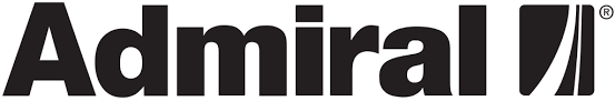 Admiral logo in black text with a stylized letter 