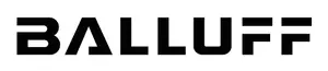 A black and white balluff logo on a white background