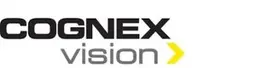 The logo for cognex vision is black and yellow on a white background.