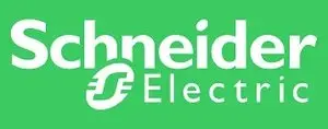 Schneider electric logo on a green background