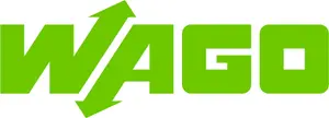 A green wago logo with an arrow pointing up