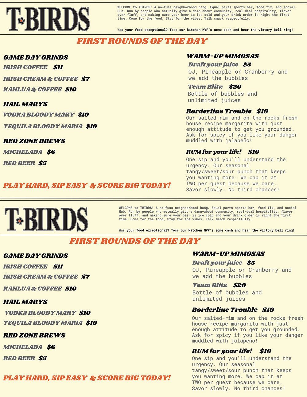 Breakfast Menu 2