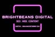 A neon sign that says brightbeans digital seo web content