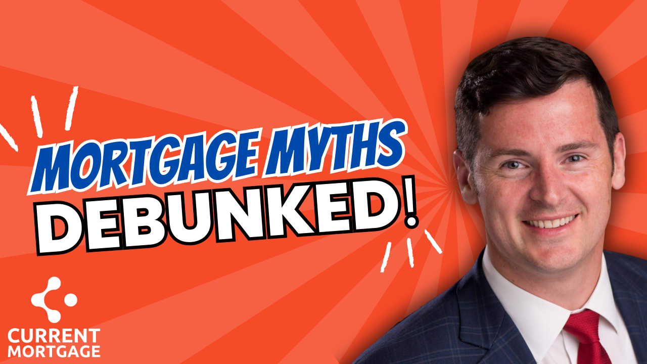 greg pilling in front of a sign that says mortgage myths debunked current mortgage