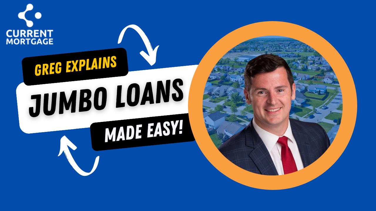 Greg pilling explains jumbo loans made easy with a picture of a man in a suit and tie.