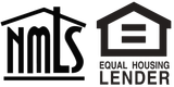 A black and white logo for nmls and equal housing lender