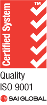 A certified system quality iso 9001 logo for sai global