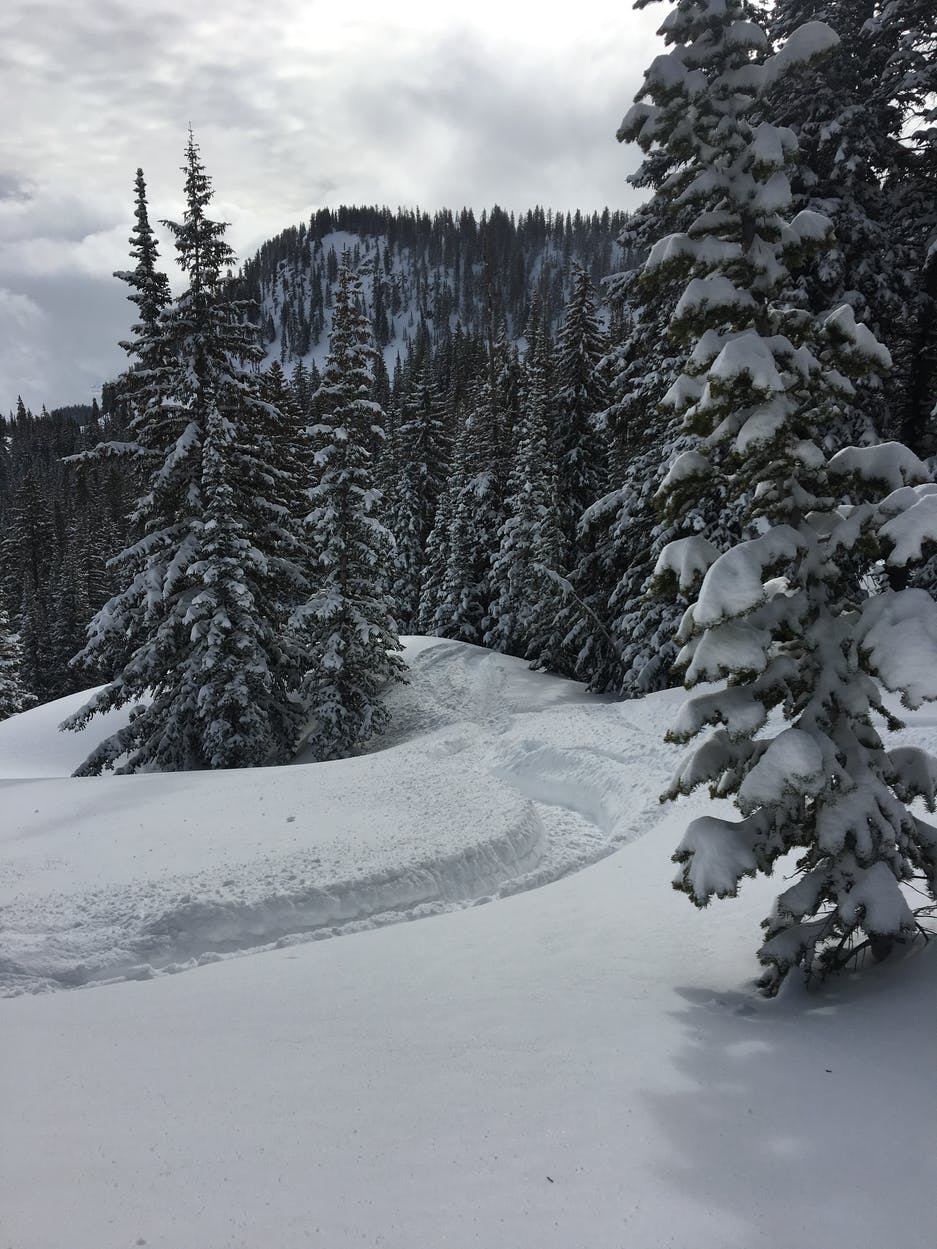 Mountain scenery with deep snow