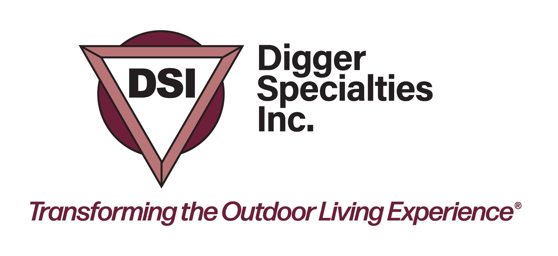 The logo for digger specialties inc. transforming the outdoor living experience