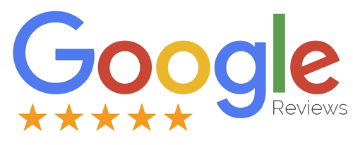 Google Reviews logo with five gold stars.