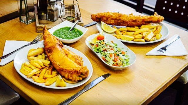 healthy fish and chips meal