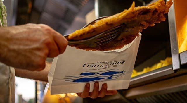 traditional fish in paper bag