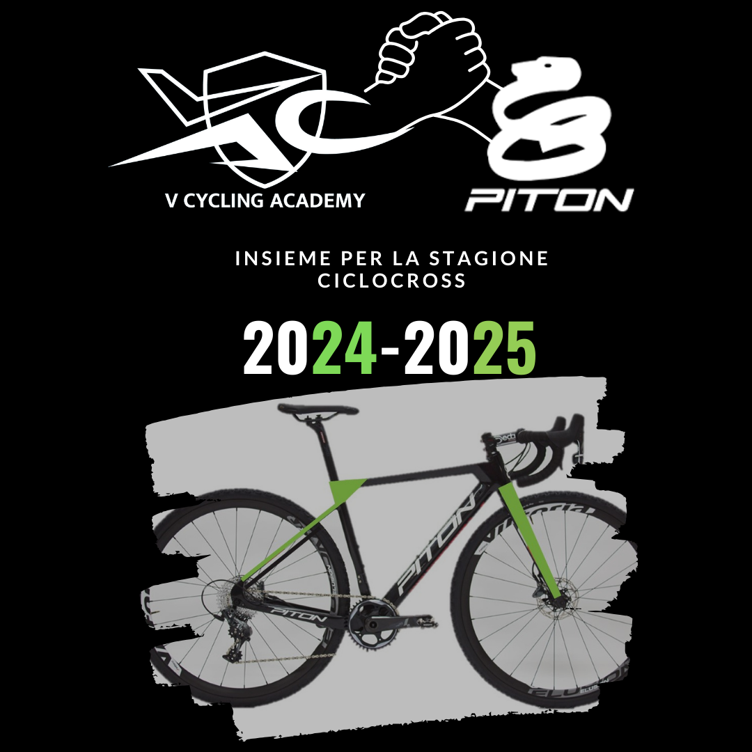 E' UFFICIALE!!! Non è ancora iniziata la stagione su strada 2024 e già guardiamo al futuro!!! Oggi è stato siglato il sodalizio con PITON che ci affiancherà anche nella prossima stagione di Ciclocross entrando a far parte a tutti gli effetti della nostra crew.
12 atleti tra esordienti e allievi parteciperanno a questa avventura equipaggiati con telai PITON CX CARBON gruppo SRAM DISK 11V ruote MAVIC e coperture VITTORIA e componentistica DEDA.
“Il futuro dipende da ciò che facciamo nel presente.”
(MAHATMA GANDHI)