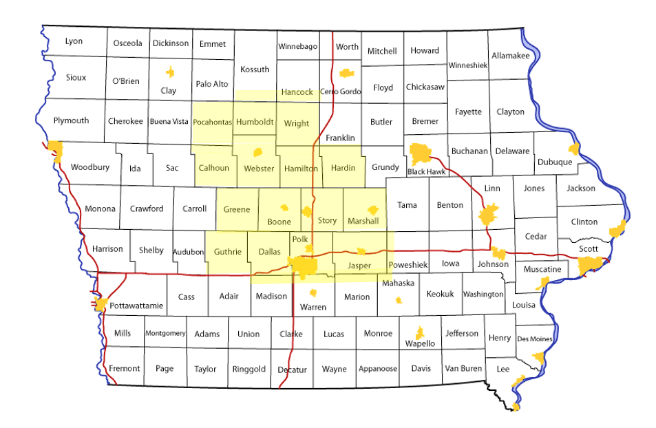 Service Areas — Madrid, IA — PortablePro, Inc.