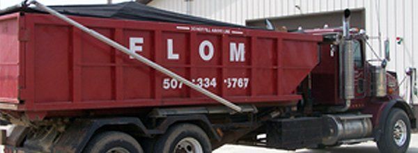 Red Flom Disposal Truck — Faribault, MN — Flom Disposal