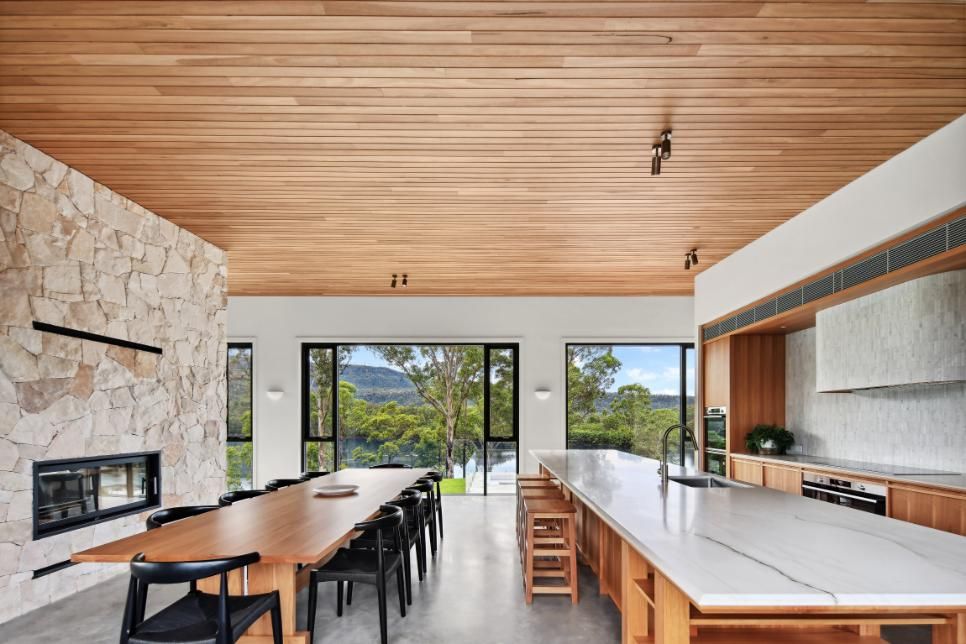 A Kitchen With A Long Table and Chairs and A Wooden Ceiling  — That Painter Guy In South Nowra, NSW