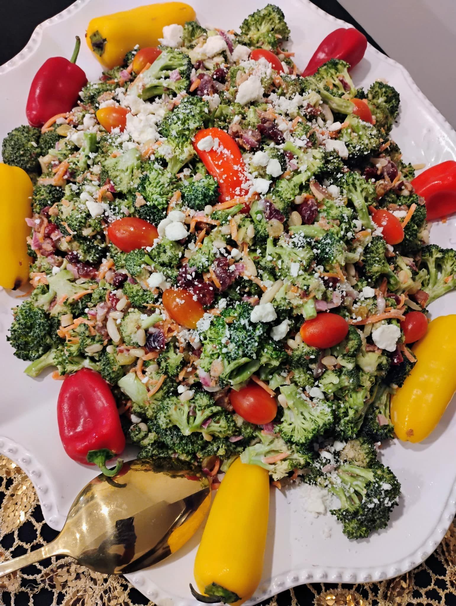 colorful broccoli salad