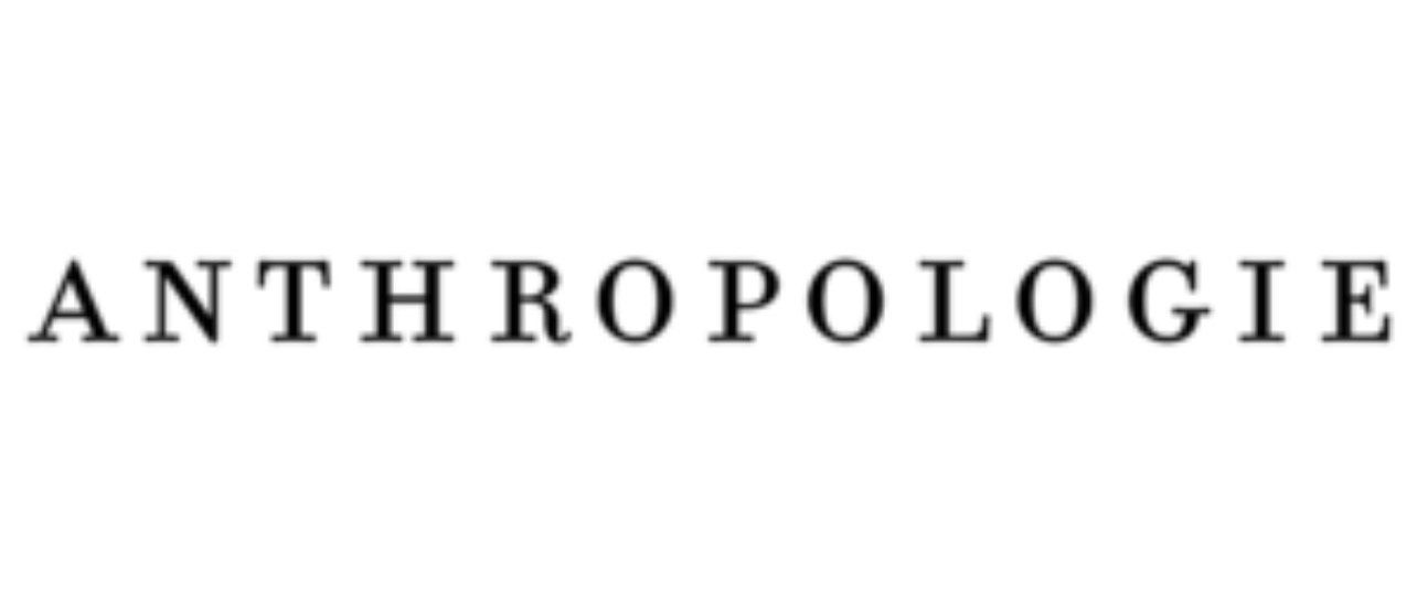A black and white logo for anthropologie on a white background.
