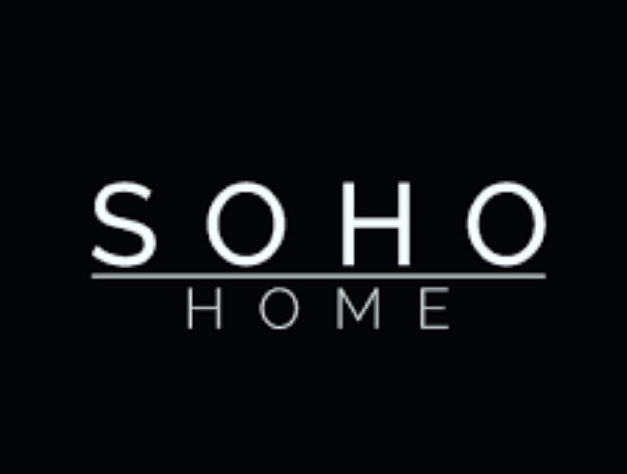 A black and white logo for soho home