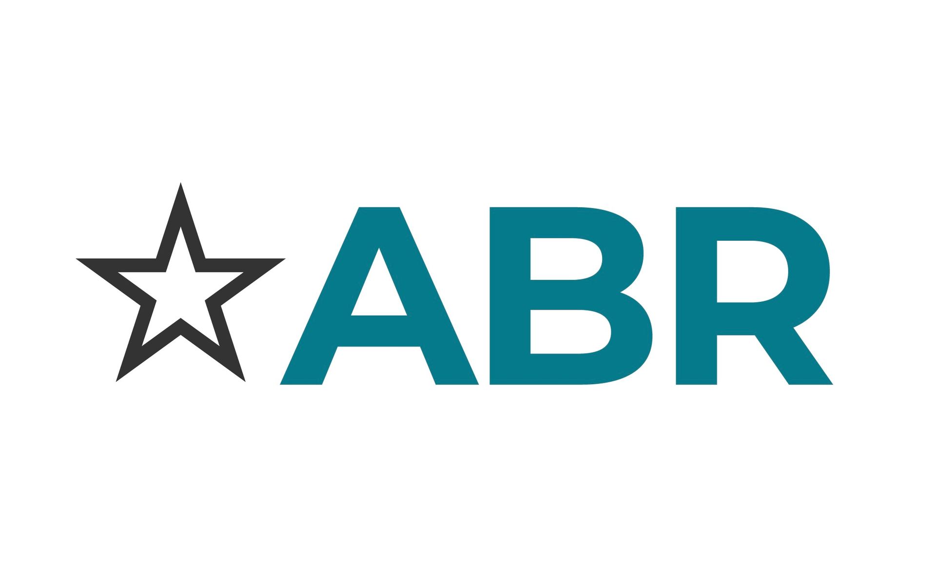 A logo for abr with a star in the middle.