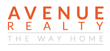 The logo for Avenue realty is black and white.
