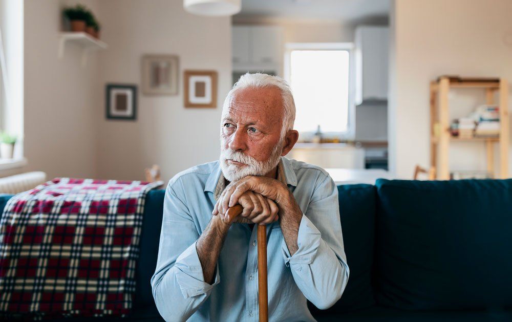 Sad Senior Man — Oklahoma City, OK — Van Meter Law Firm