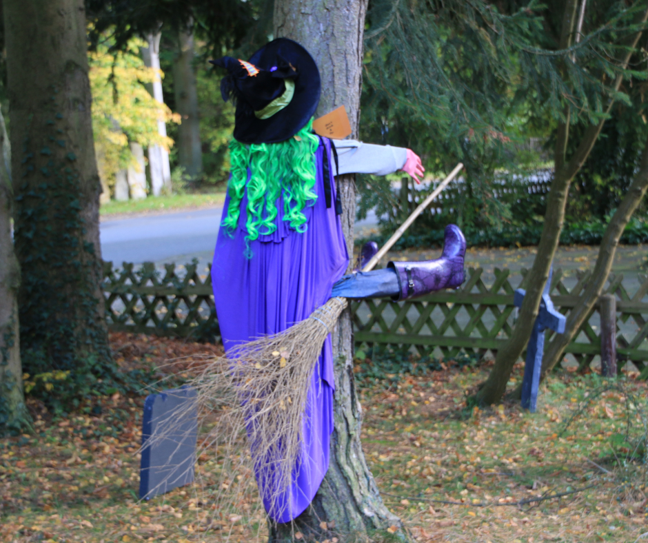 Witch Flying into Tree Decoration