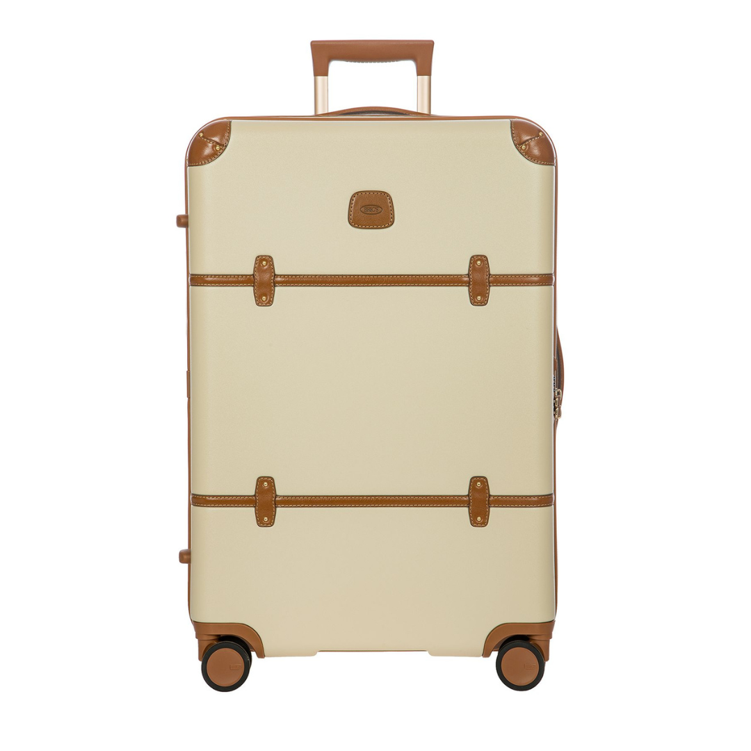 BRIC’S BELLAGIO SPINNER SUITCASE IN CREAM WITH COGNAC TRIM