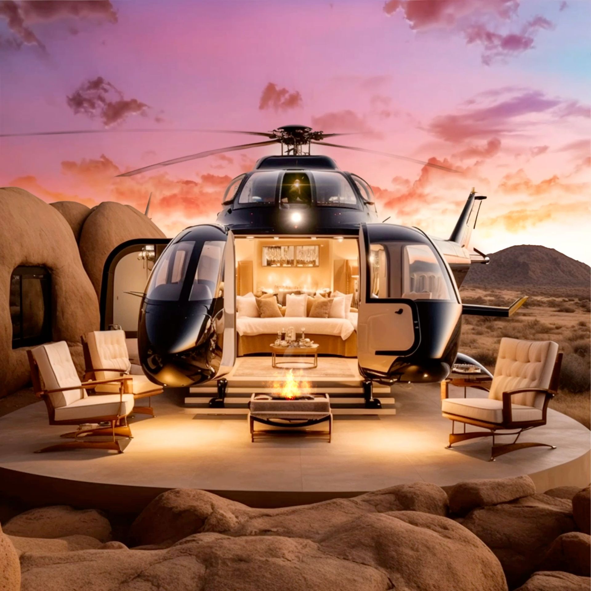 A Helicopter Is Parked