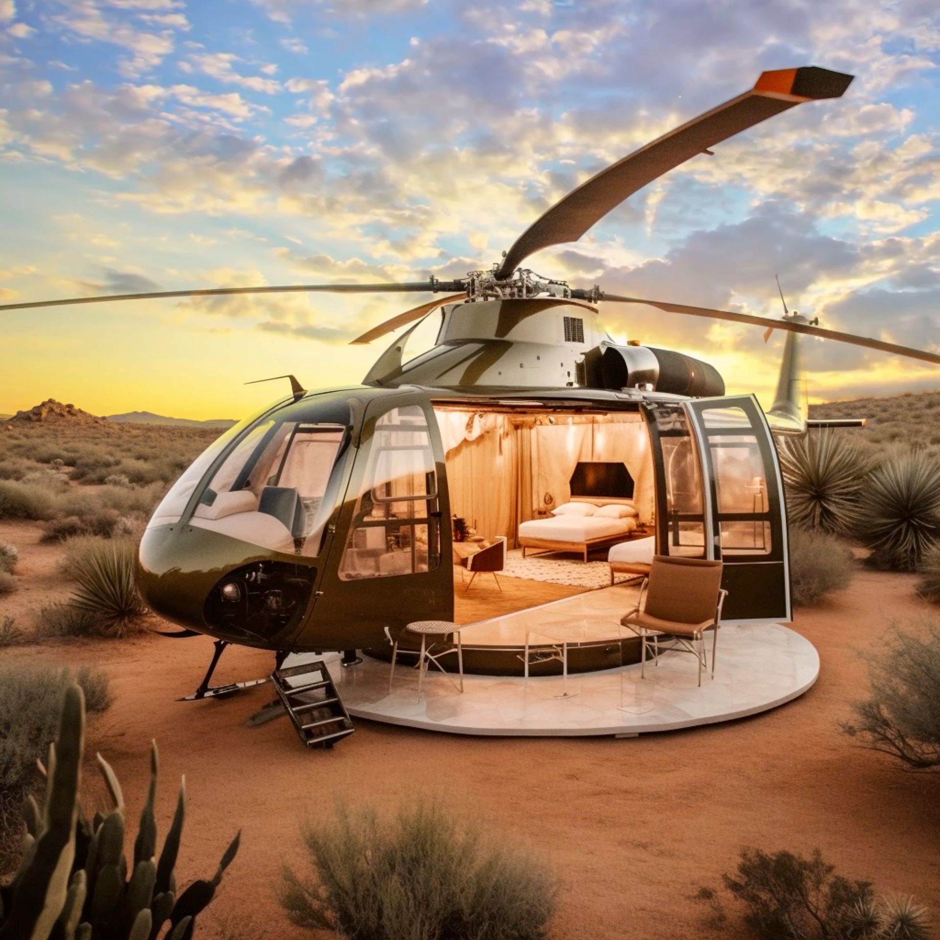 A Helicopter Is Parked