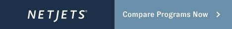 The word netjets is on a blue background