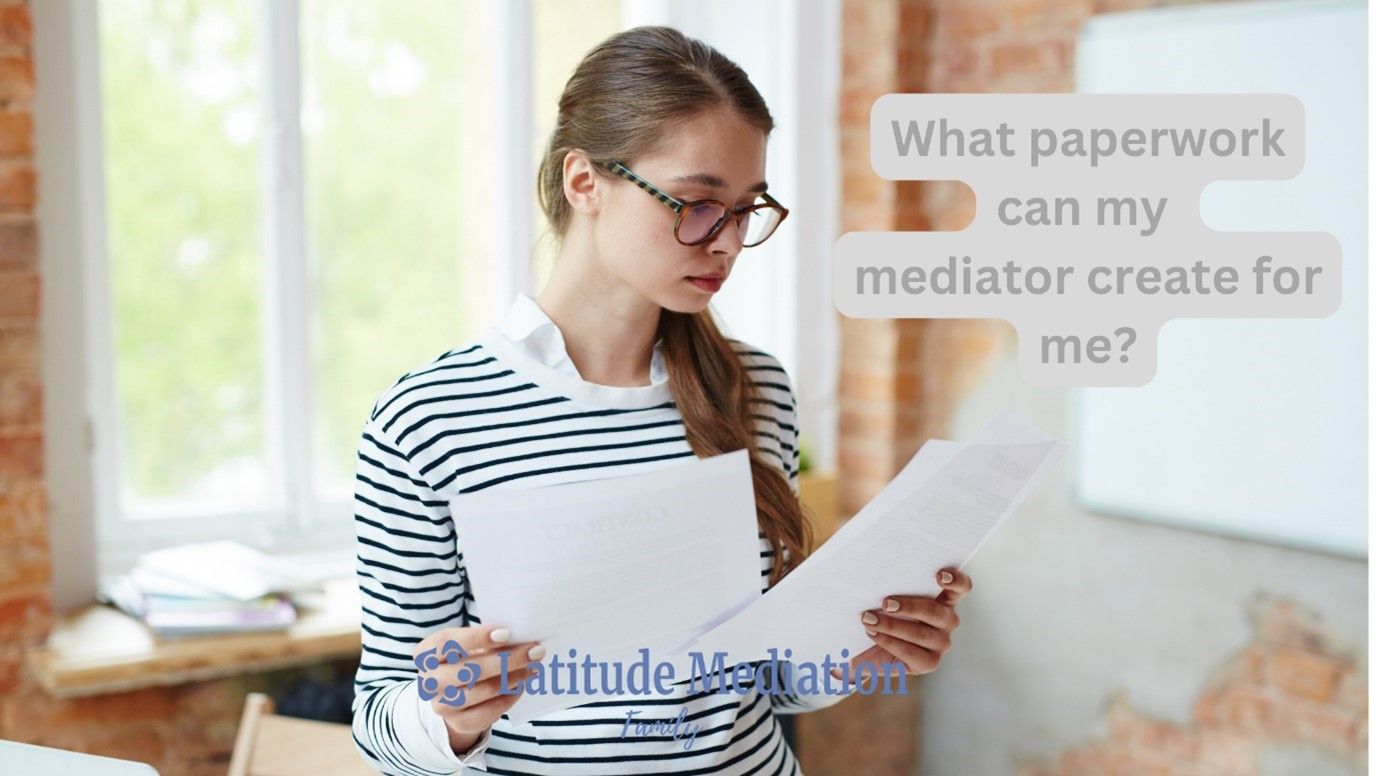 a woman reading A4 paper documents