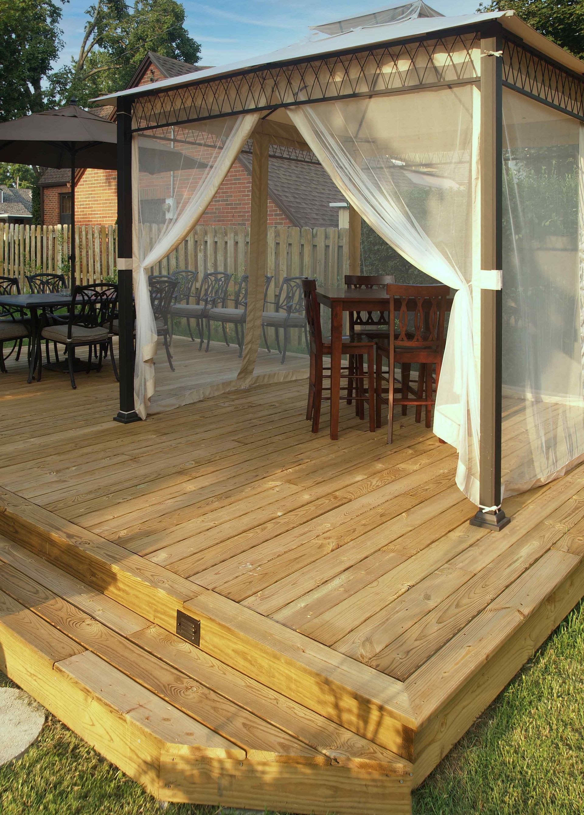 Affordable Backyard Deck With Cabana