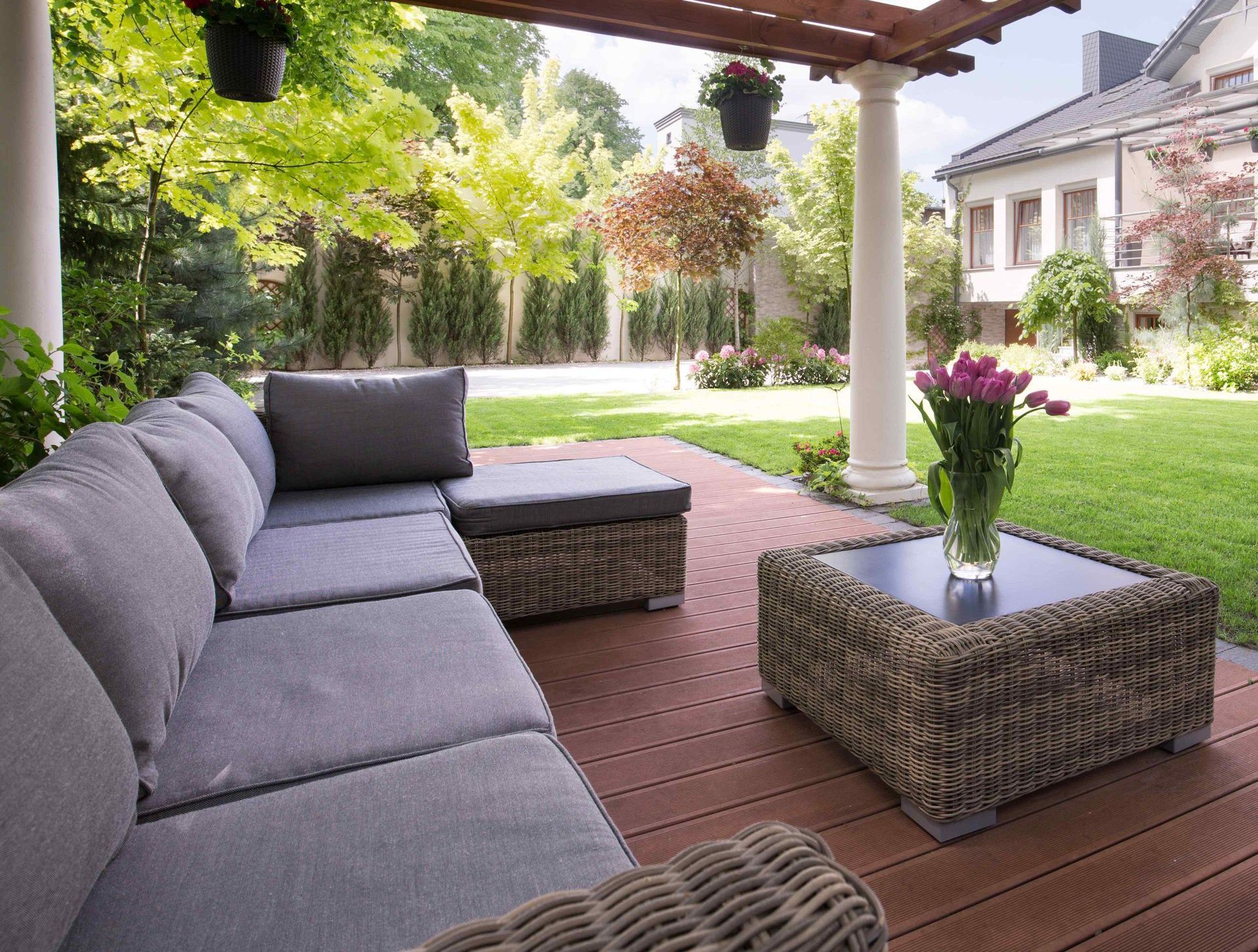 Luxury Outdoor Living Space With Furniture