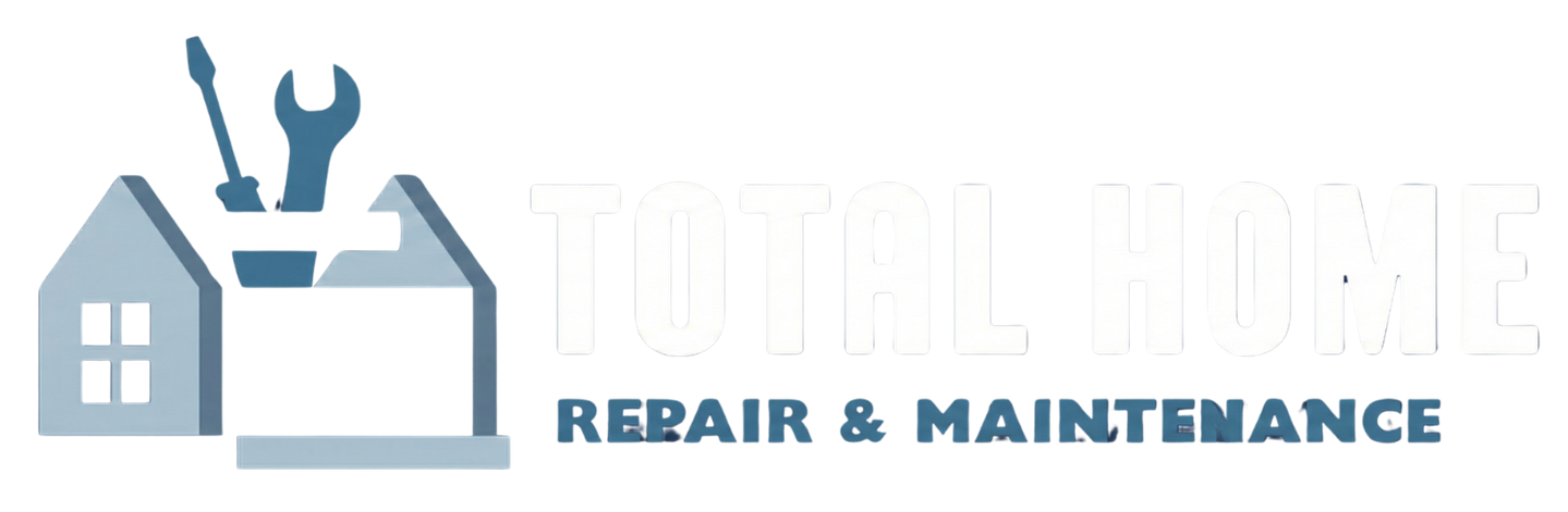 Logo with a toolbox, house outline, and tools; text 