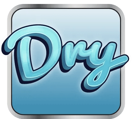 Square Turbo Dry graphic - reads Dry