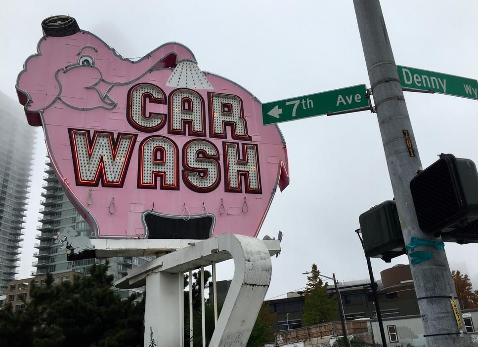 elephant car wash neon sign in Washington - best wash ever!
