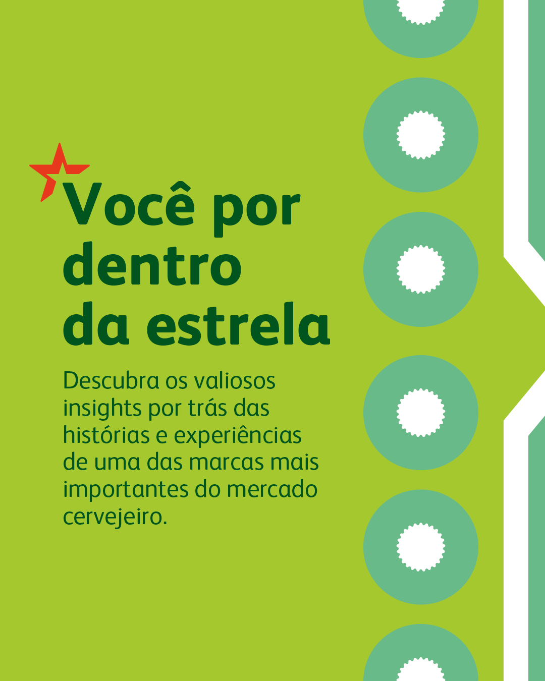 A green poster that says você por dentro da estrela