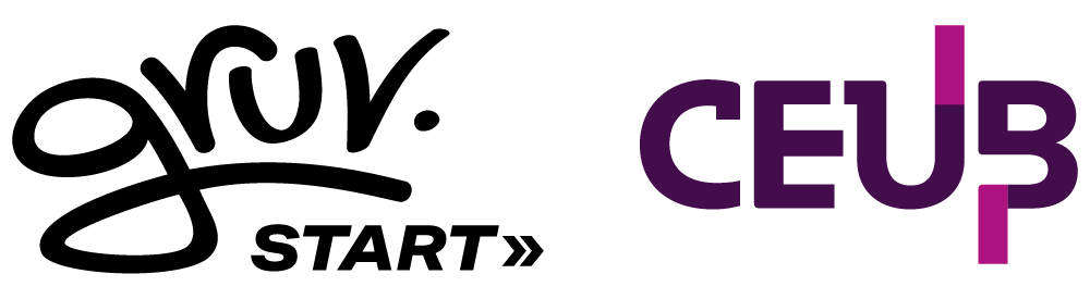 Um logotipo para gov. start e ceub em um fundo branco