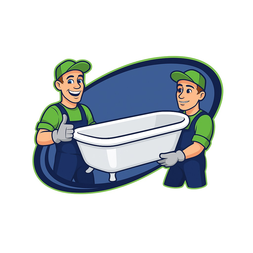 A person in gloves uses a wrench to fix a faucet in a bathroom with blue tile.