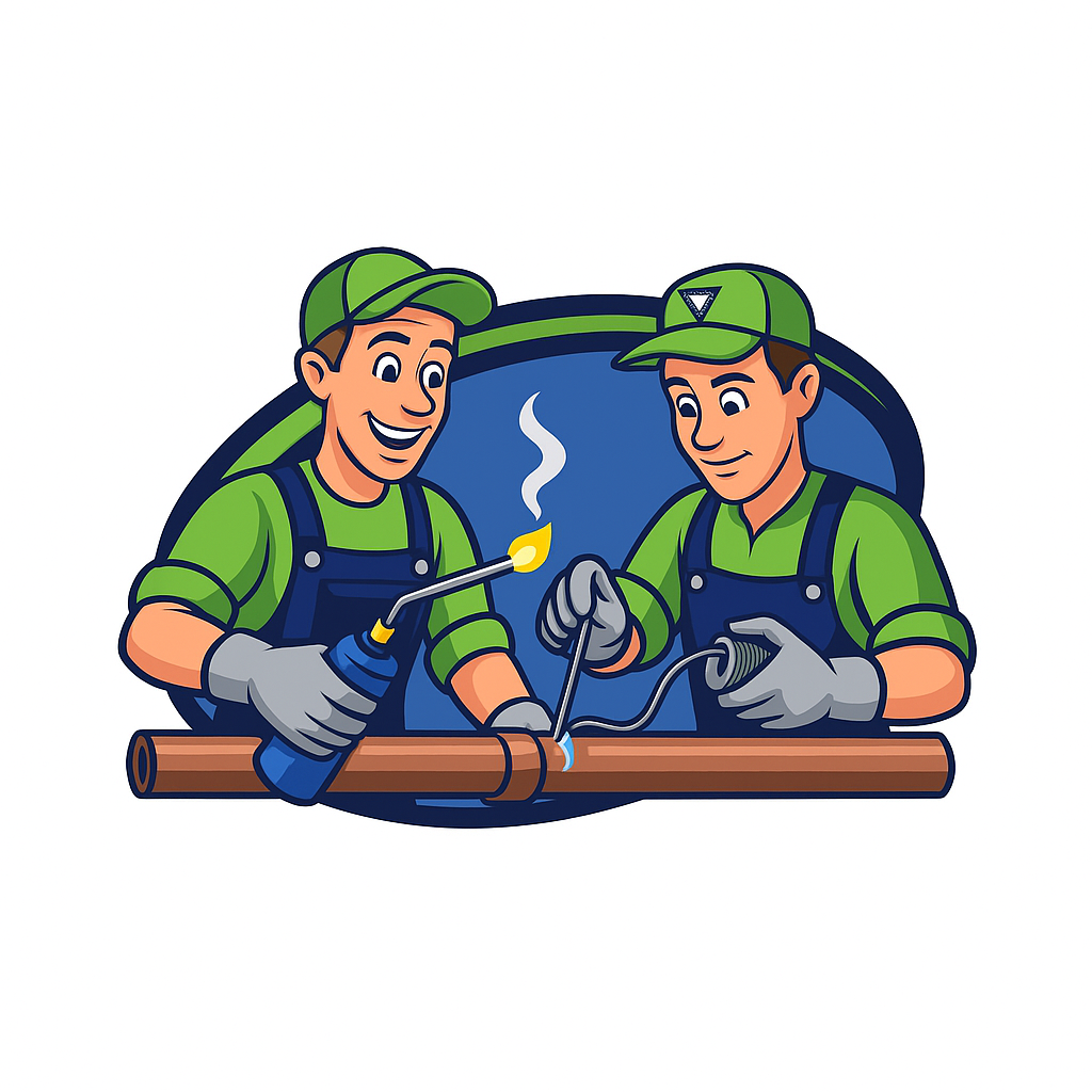 Plumber using a wrench under a bathroom sink, wearing gloves.