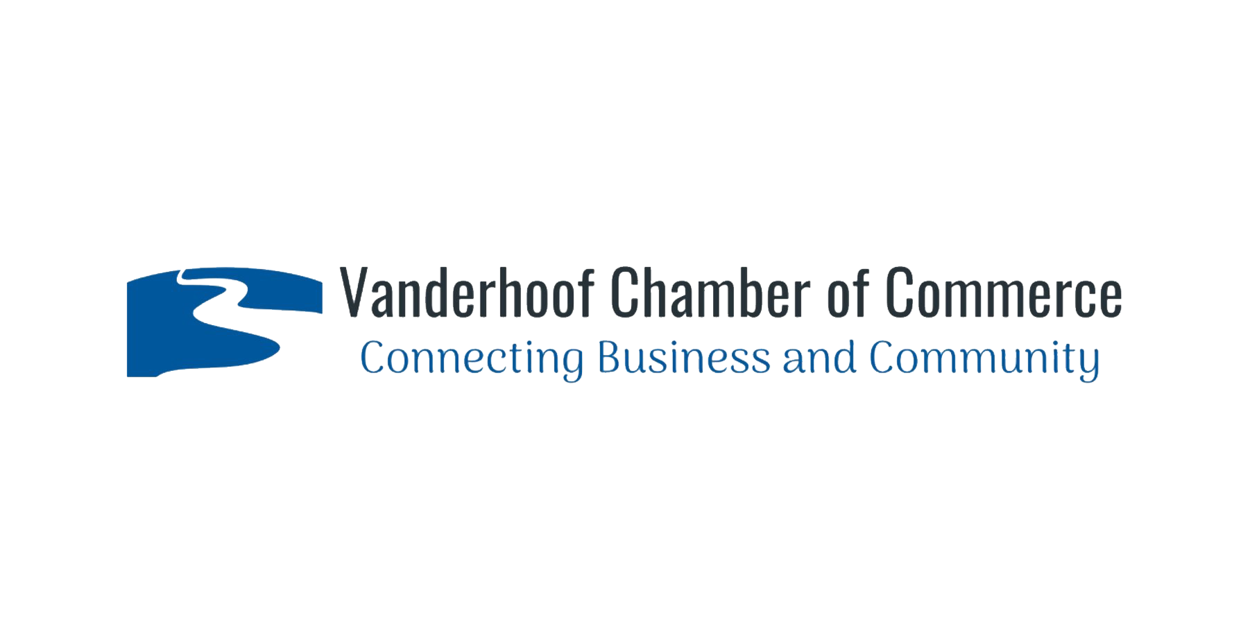 Vanderhoof Chamber of Commerce logo with blue icon and tagline “Connecting Business and Community”