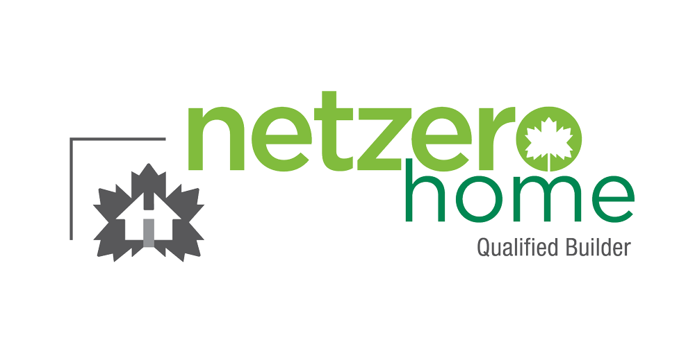 Netzero Home logo with green and gray text, house icon, and “Qualified Builder” tagline