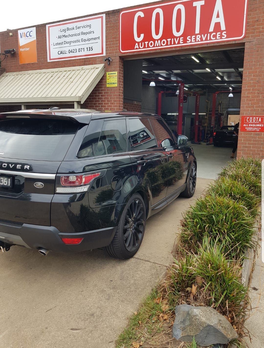 Black Range Rover Parked Outside — COOTA Automotive Services in Ballarat East, VIC