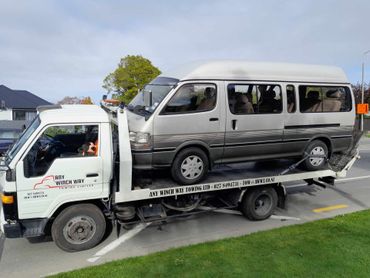 Towing a 2.5 ton truck to garage