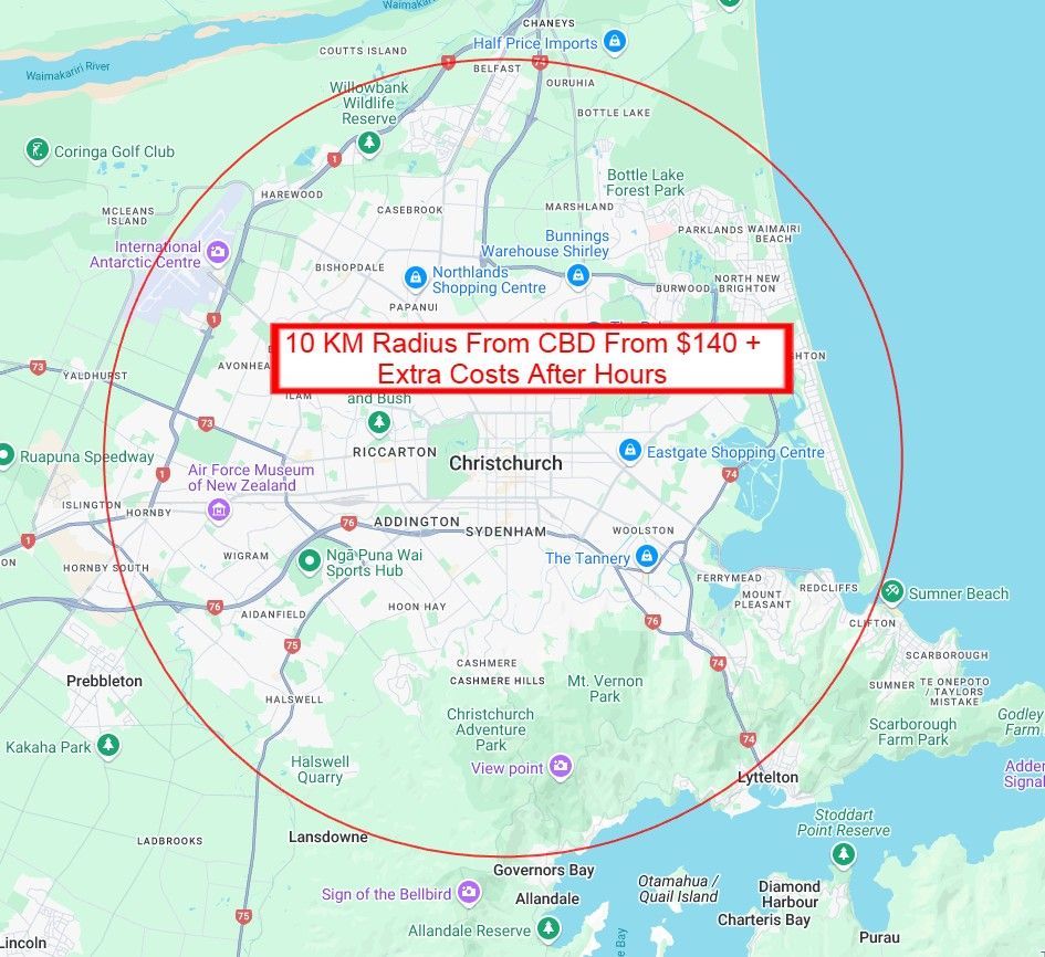 Cost For Towing Within 20km Radius Christchurch CBD