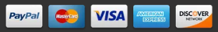 Payment options: PayPal, Mastercard, Visa, American Express, Discover.