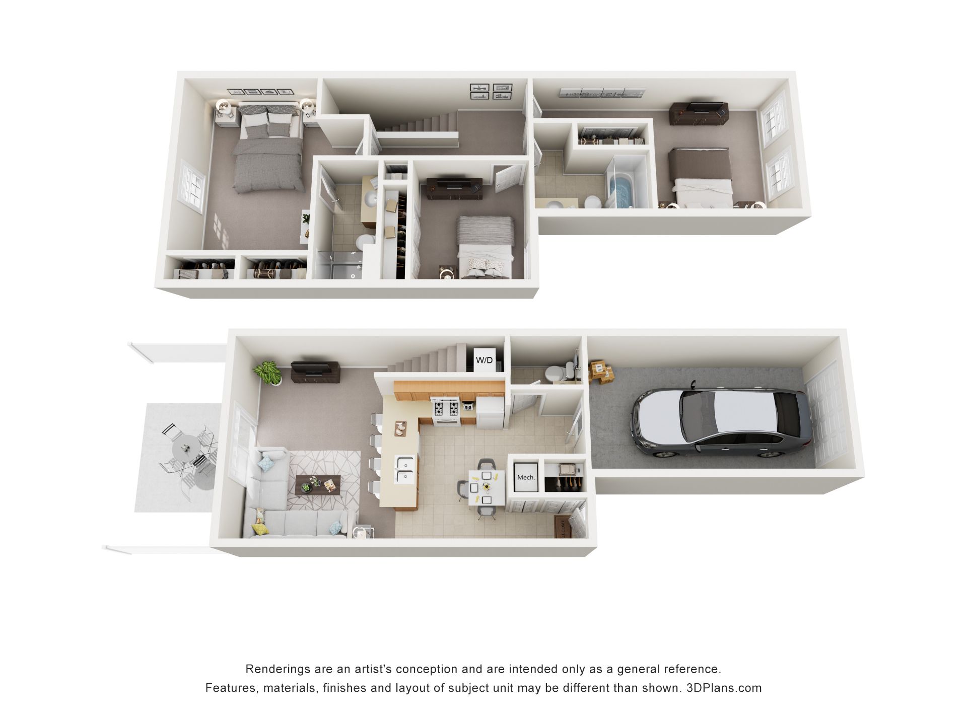 Lilypad - 2bed / 2bath -Apartment floorplan 