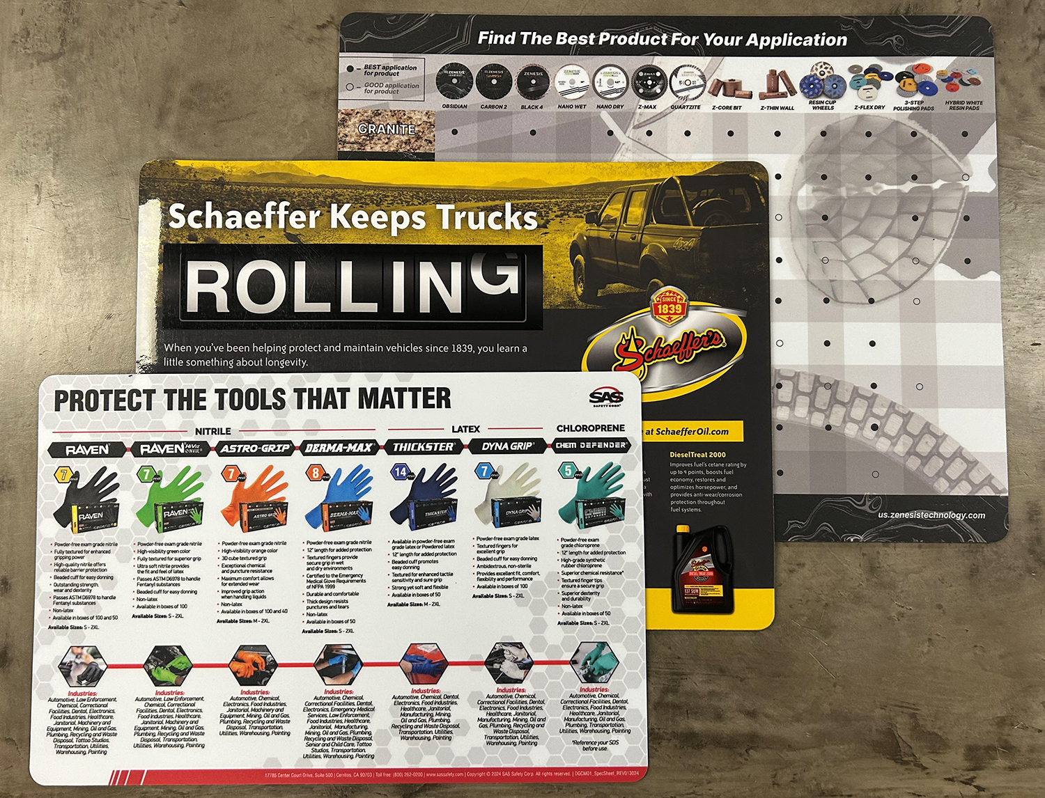 Three promotional signs: 